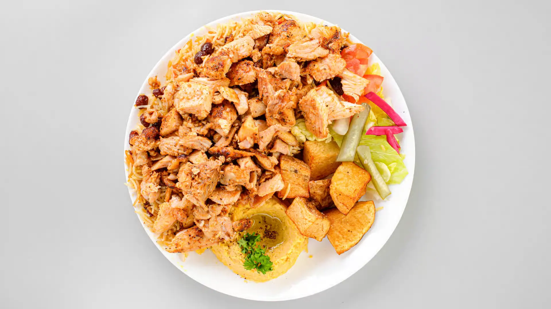 Delicious Chicken Shawarma Platter at Kabob City in Calgary, AB